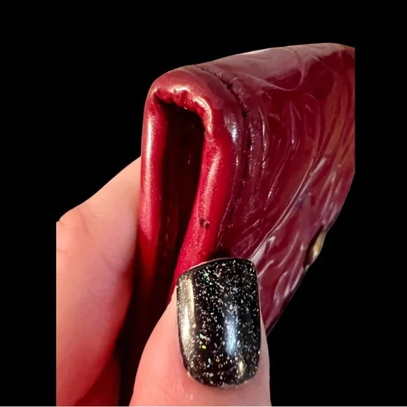 Coach Berry Colored Embossed Wristlet - Picture 9 of 9